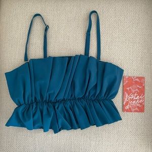 Kortni Jeane NWT Ruffle Top - Deep Lagoon